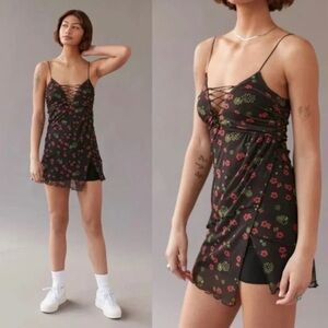 Urban Outfitters | NWOT Bright Side Lace-Up Mini Dress